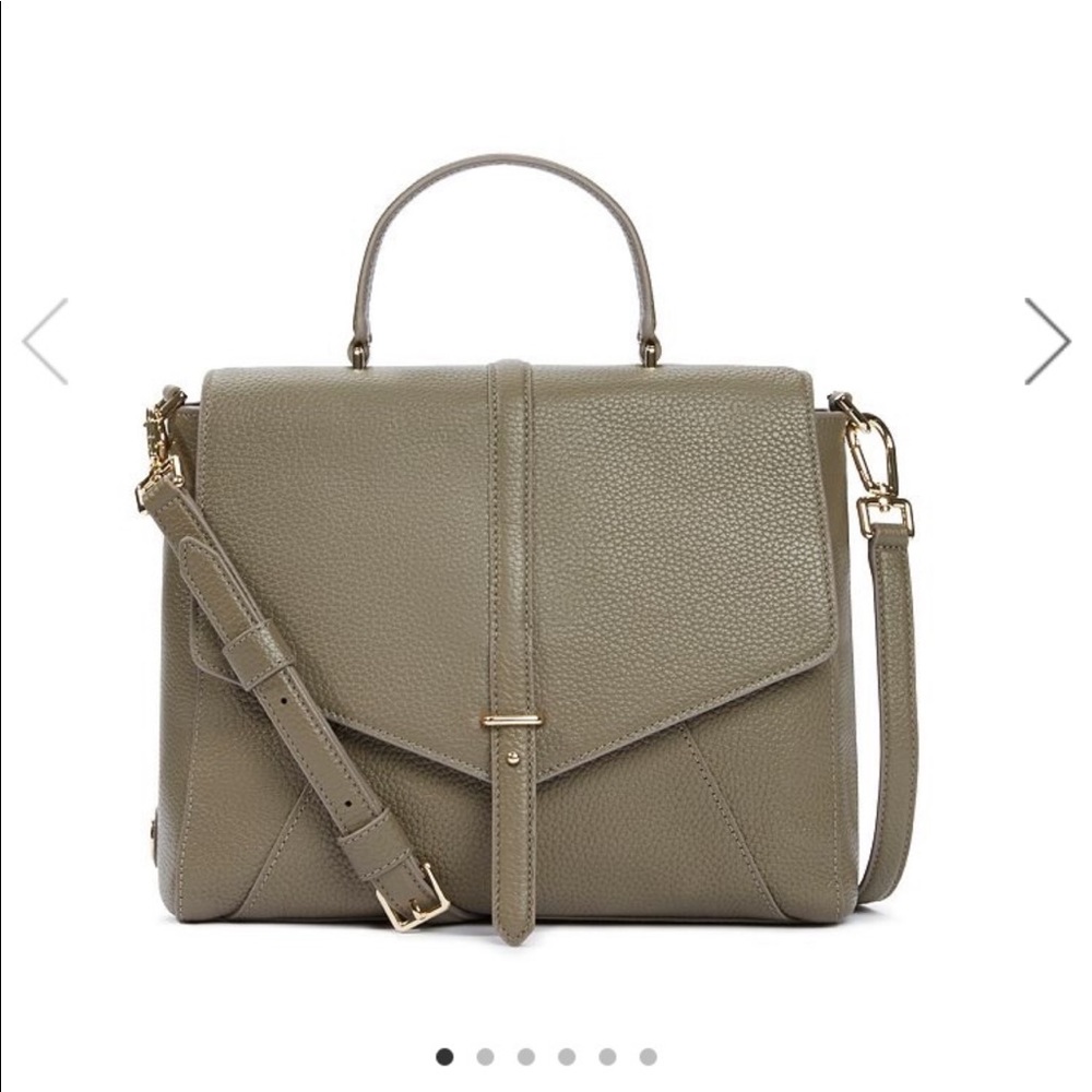 TORY BURCH - Crossbody 797 Satchel Bag with Top Handle (Grey/Green)